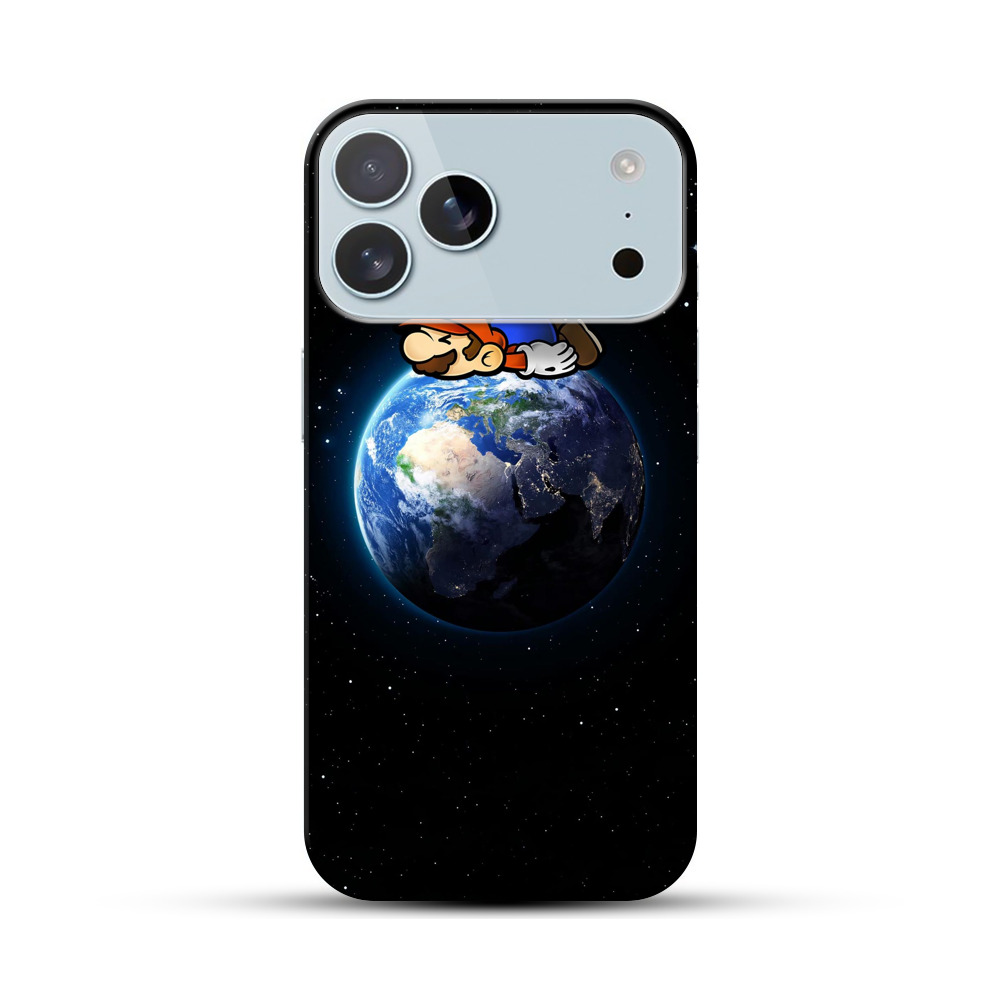 地球で寝るマリオ iPhone 17 Pro Maxオリジナルハードケース