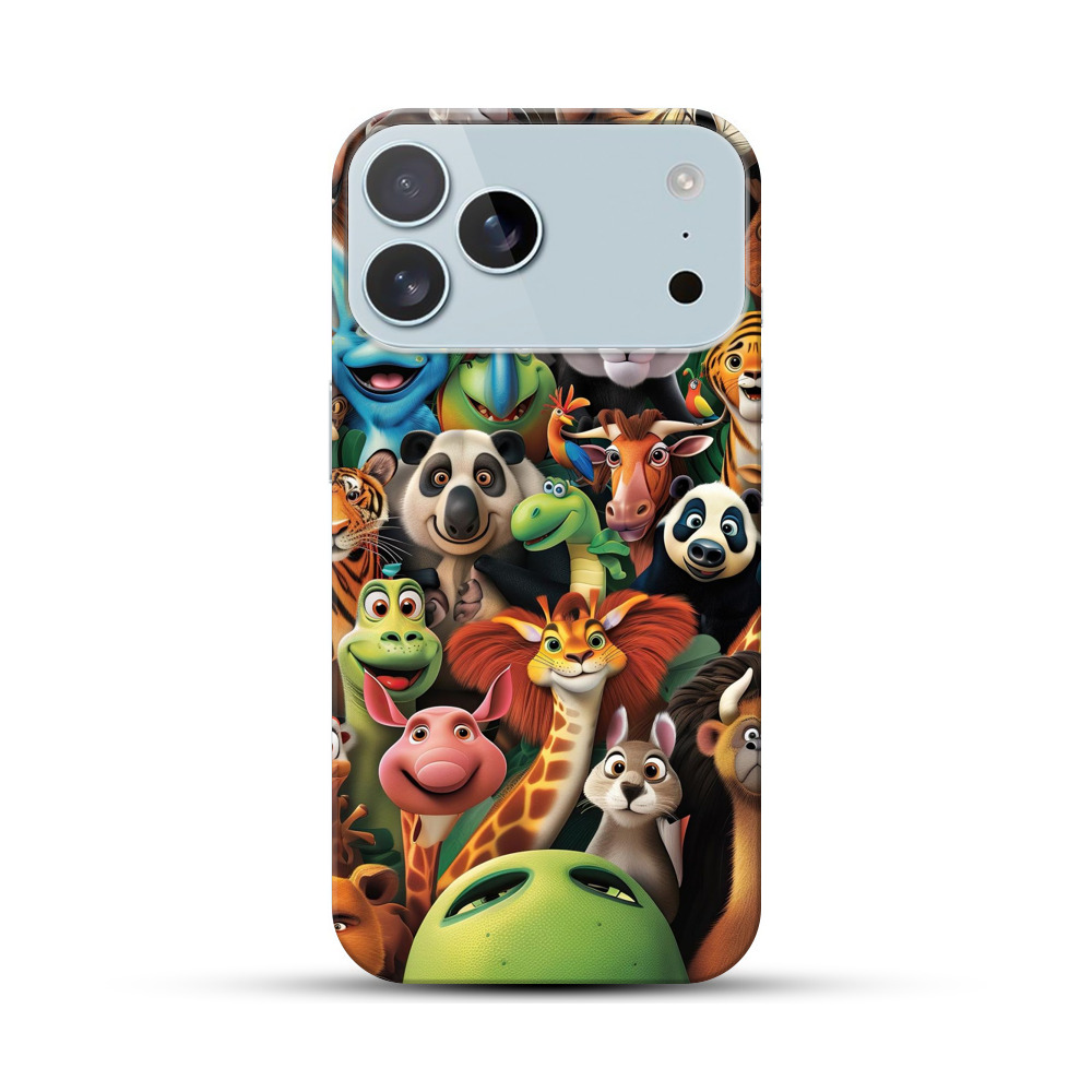 多彩な動物キャラ集合 iPhone 17 Pro Maxオリジナルハードケース