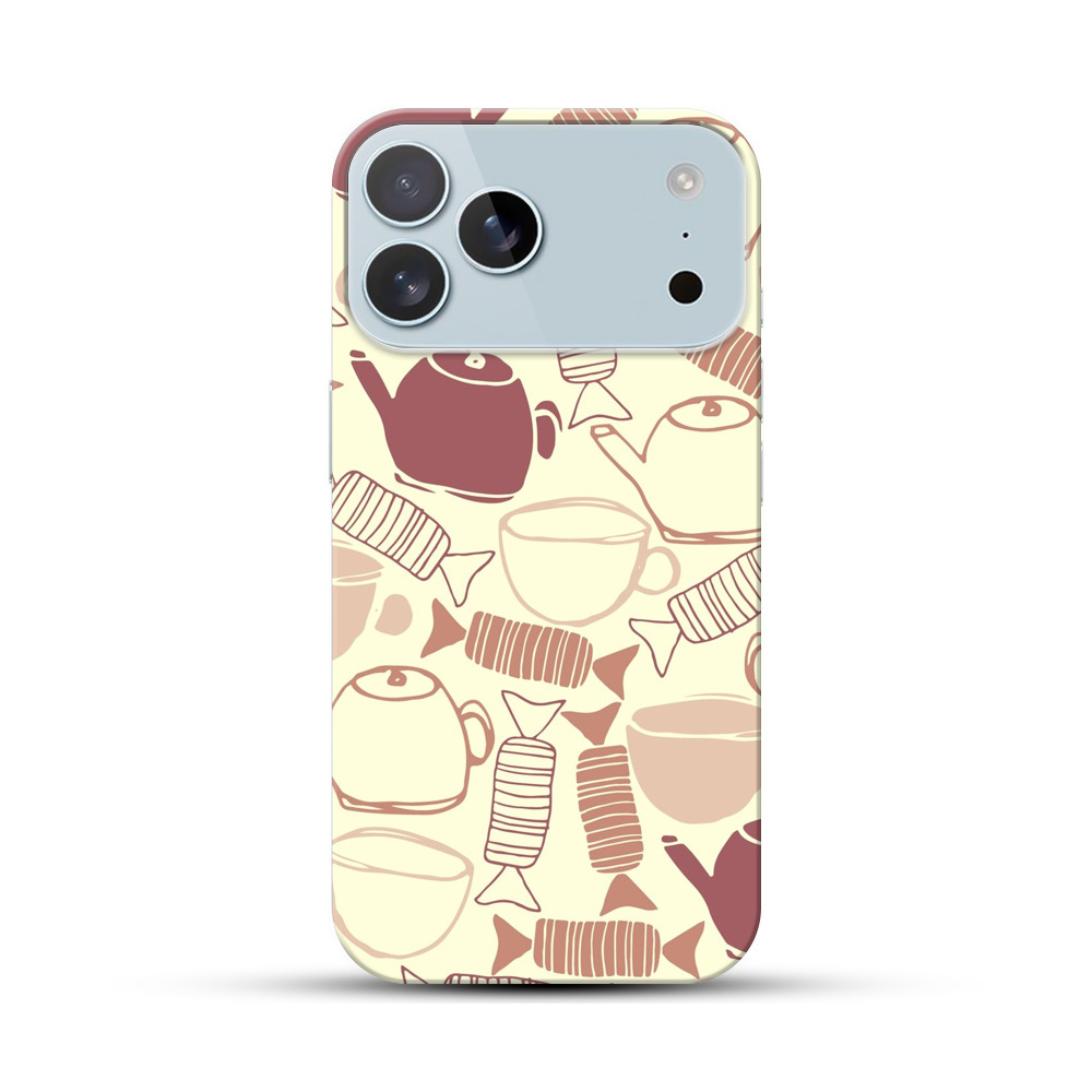 ティーポットとキャンディのパターン iPhone 17 Pro Maxオリジナルハードケース