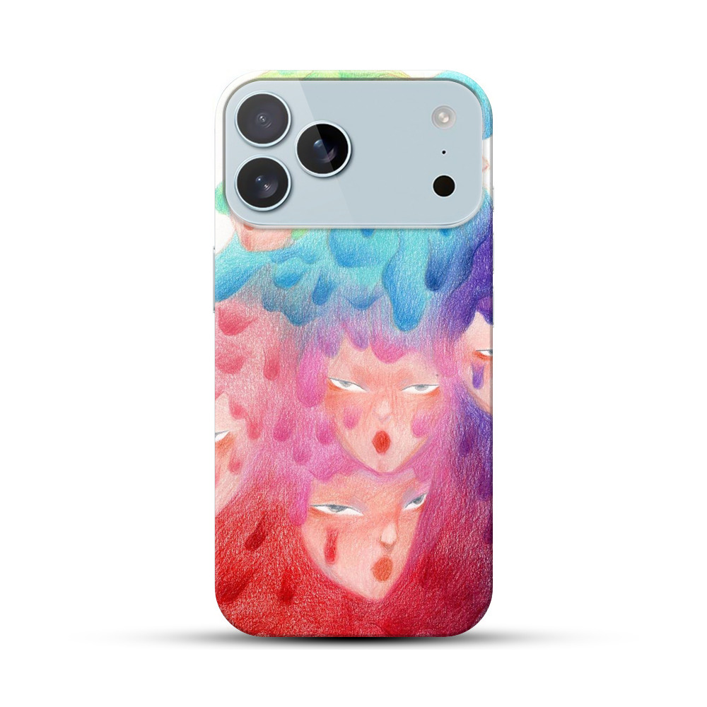 溶けるような多色の顔群 iPhone 17 Pro Maxオリジナルハードケース