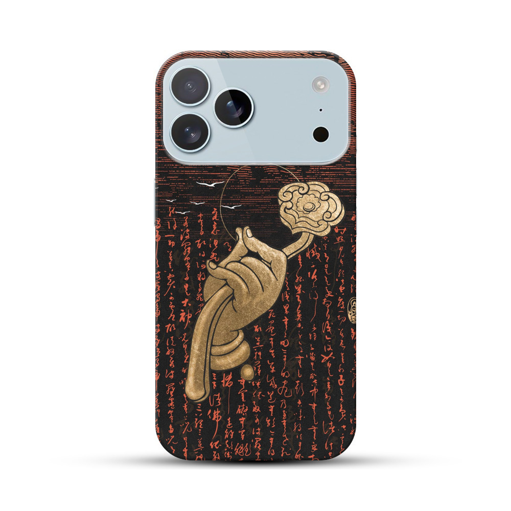 和風手と花の浮世絵 iPhone 17 Pro Maxオリジナルハードケース