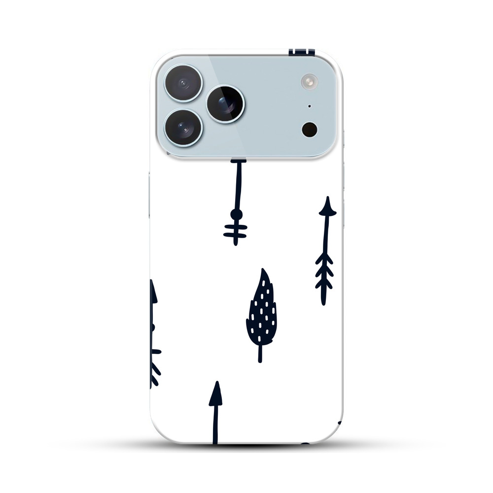 矢印と葉のパターン iPhone 17 Pro Maxオリジナルハードケース