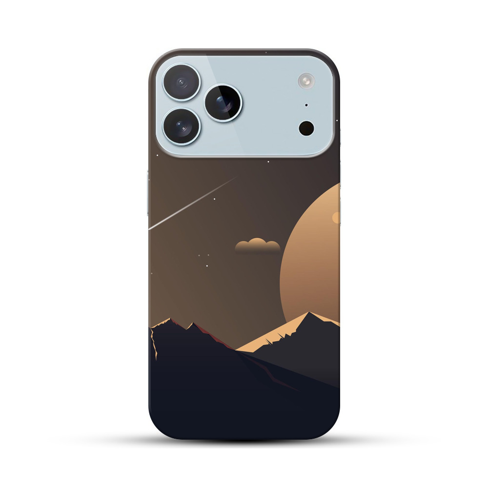 流れ星と月の夜空 iPhone 17 Pro Maxオリジナルハードケース