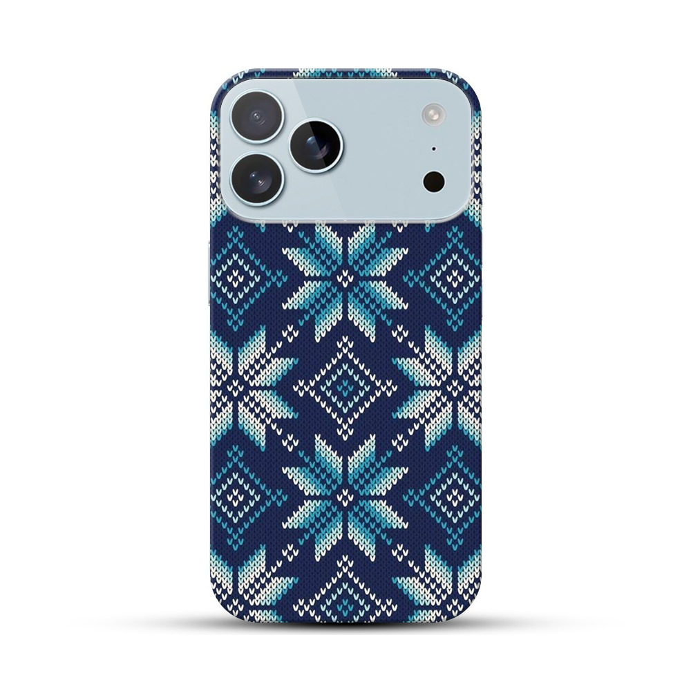 雪の結晶模様 blue-white-knitted-pattern-with-snowflakes 雪の結晶模様 blue-white-knitted-pattern-with-snowflakes