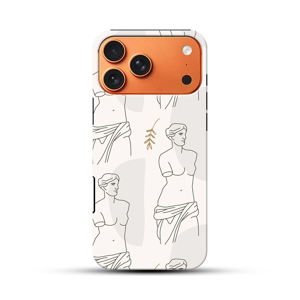 アートな女神の線画パターン iPhone 17 Pro Maxオリジナル耐衝撃ケース