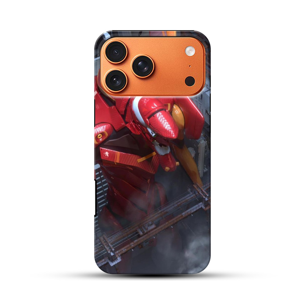 赤い巨大ロボット立像ケース用デザイン iPhone 17 Pro Maxオリジナル耐衝撃ケース