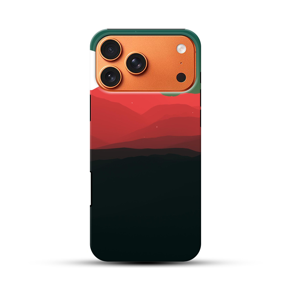 赤い山の風景 iPhone 17 Pro Maxオリジナル耐衝撃ケース