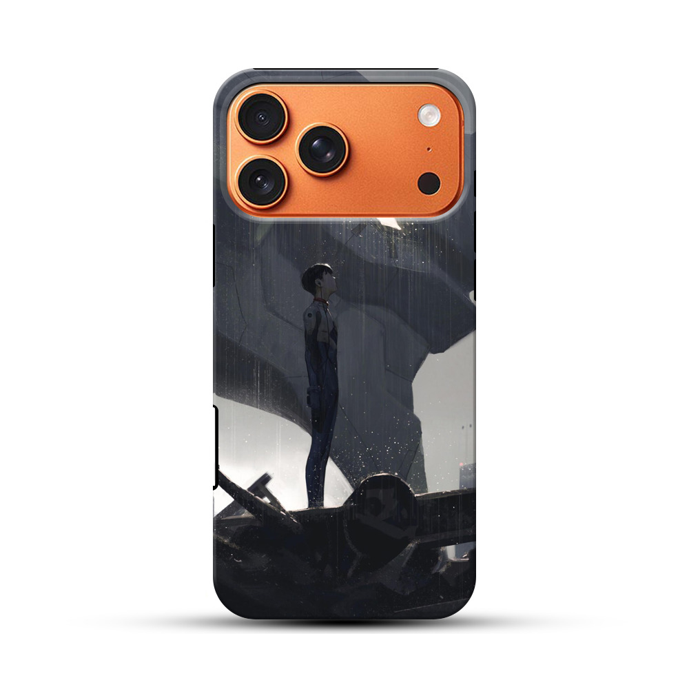 雨の中の少年とロボット iPhone 17 Pro Maxオリジナル耐衝撃ケース