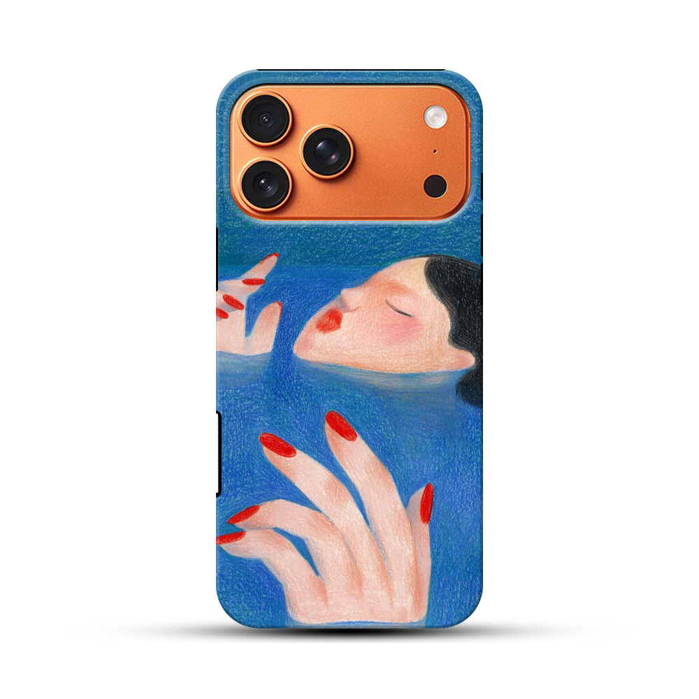 青い水の中で眠る女性 iPhone 17 Pro Maxオリジナル耐衝撃ケース