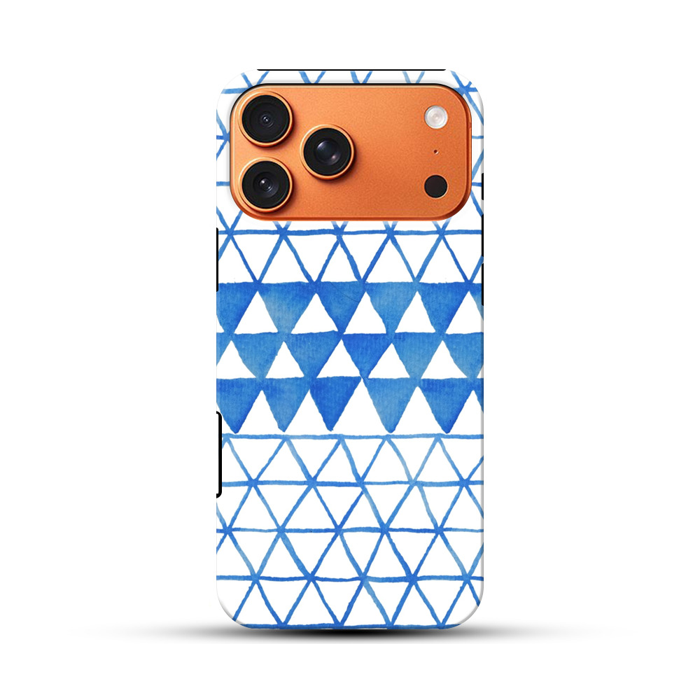 青い三角形の模様 iPhone 17 Pro Maxオリジナル耐衝撃ケース