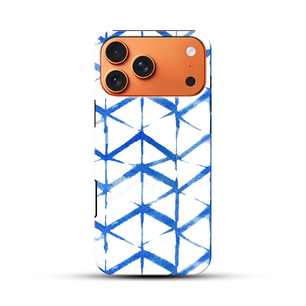 青い水彩のパターン iPhone 17 Pro Maxオリジナル耐衝撃ケース