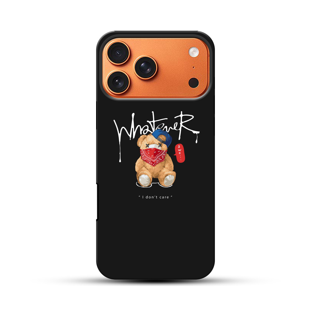 バンダナとキャップをかぶったクマのイラスト iPhone 17 Pro Maxオリジナル耐衝撃ケース