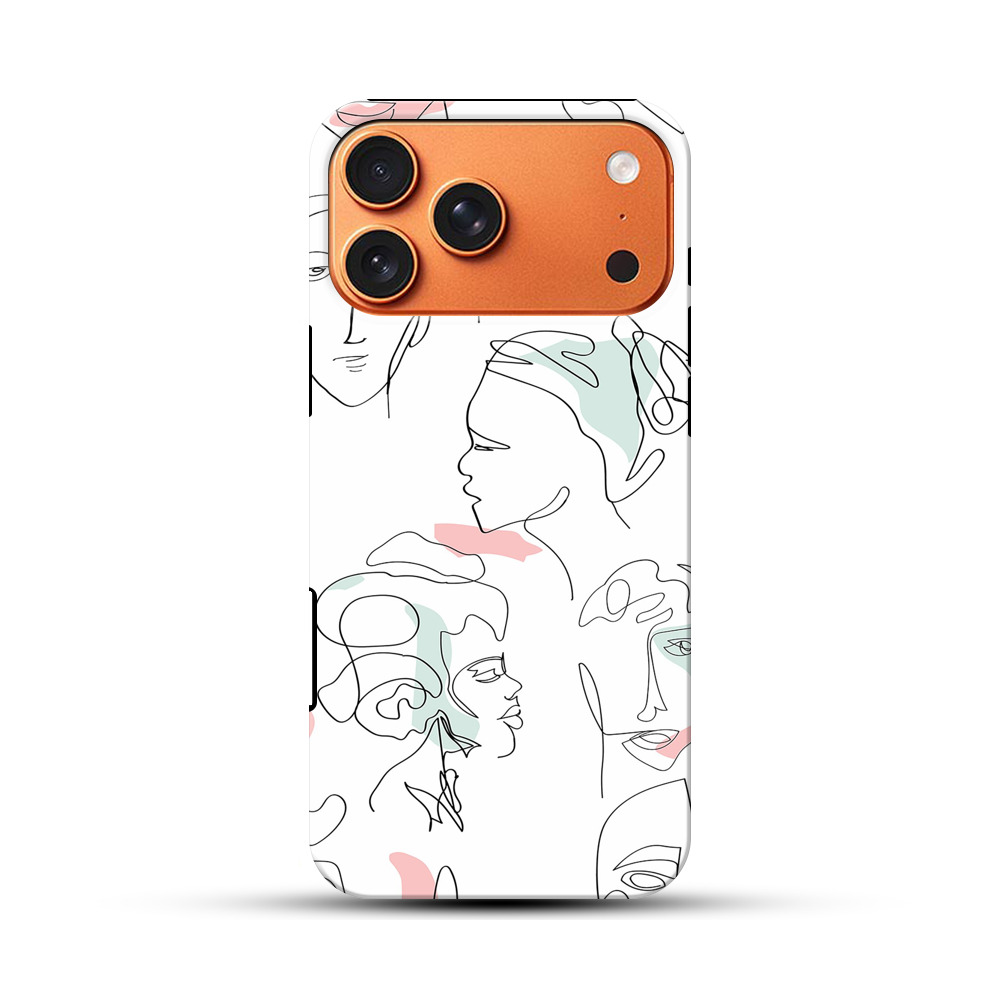 抽象的な顔のパターン iPhone 17 Pro Maxオリジナル耐衝撃ケース