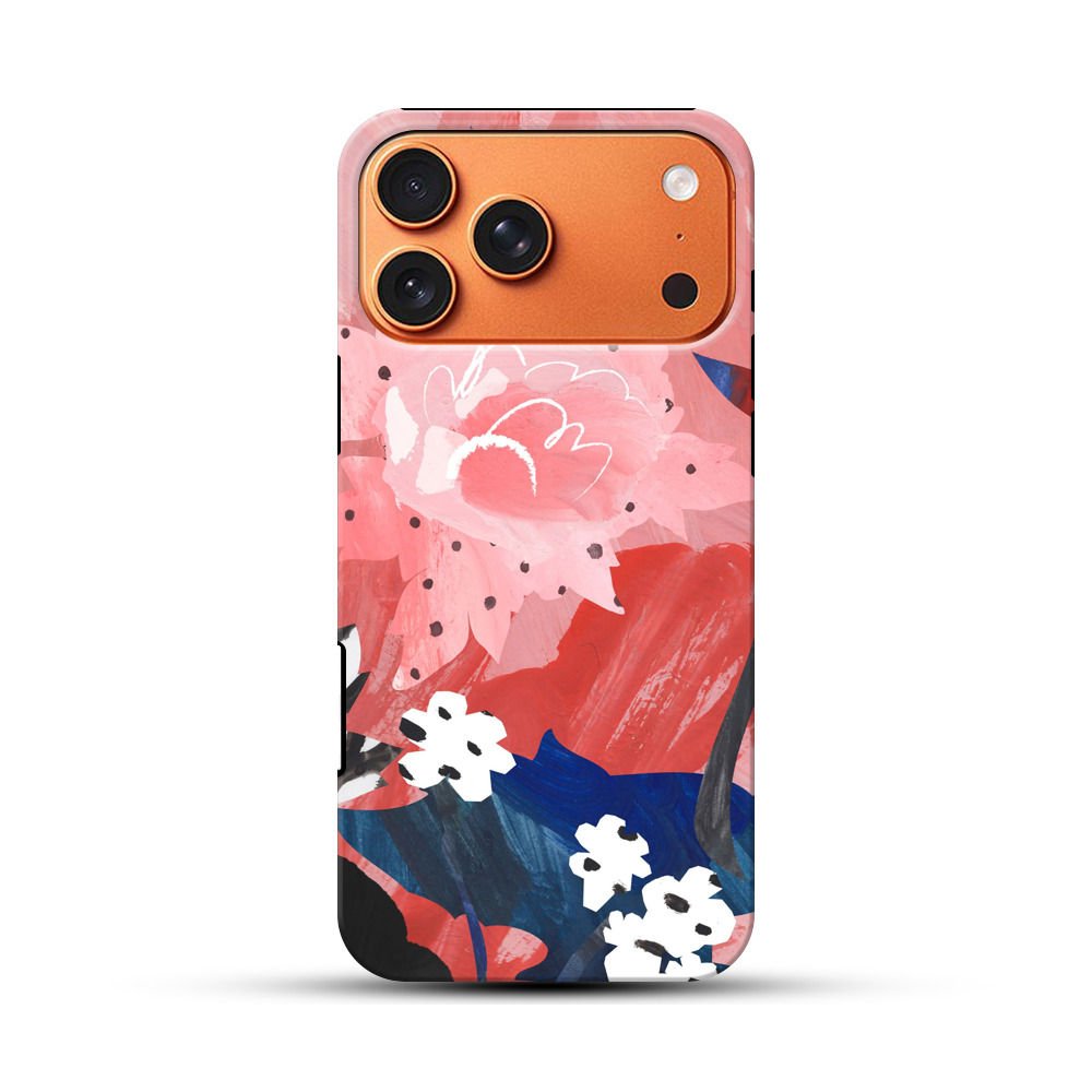 抽象的な花のイラスト iPhone 17 Pro Maxオリジナル耐衝撃ケース