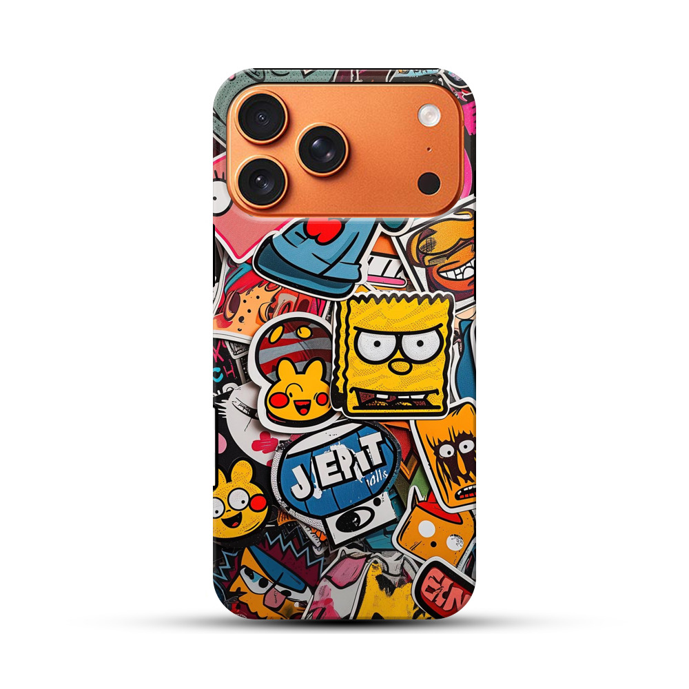 カラフルステッカー集合 iPhone 17 Pro Maxオリジナル耐衝撃ケース