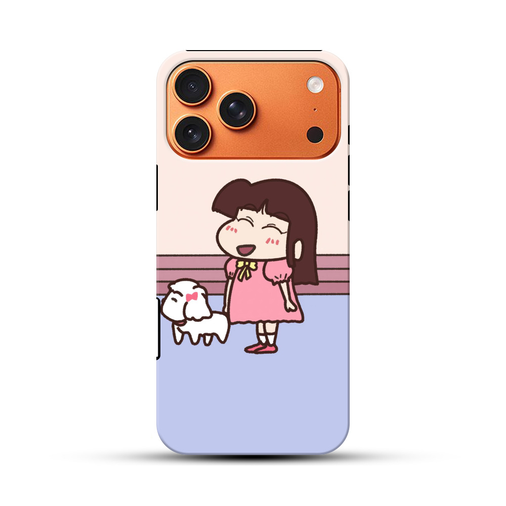 笑顔の女の子と犬 iPhone 17 Pro Maxオリジナル耐衝撃ケース