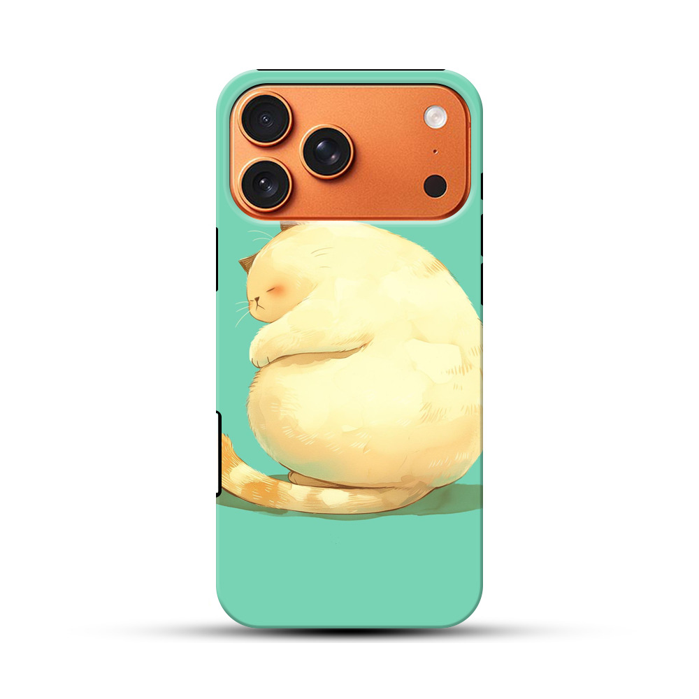 ふっくら眠る可愛い猫 iPhone 17 Pro Maxオリジナル耐衝撃ケース