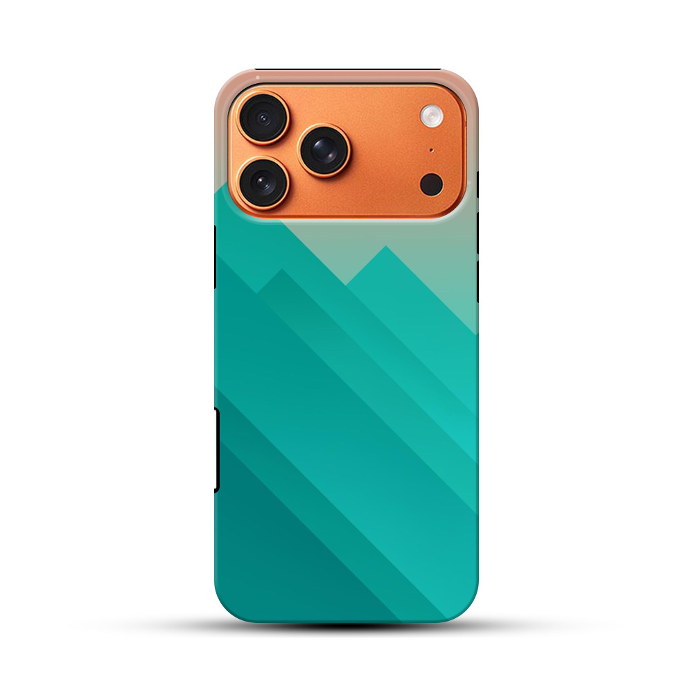 青緑グラデ山シルエット iPhone 17 Pro Maxオリジナル耐衝撃ケース