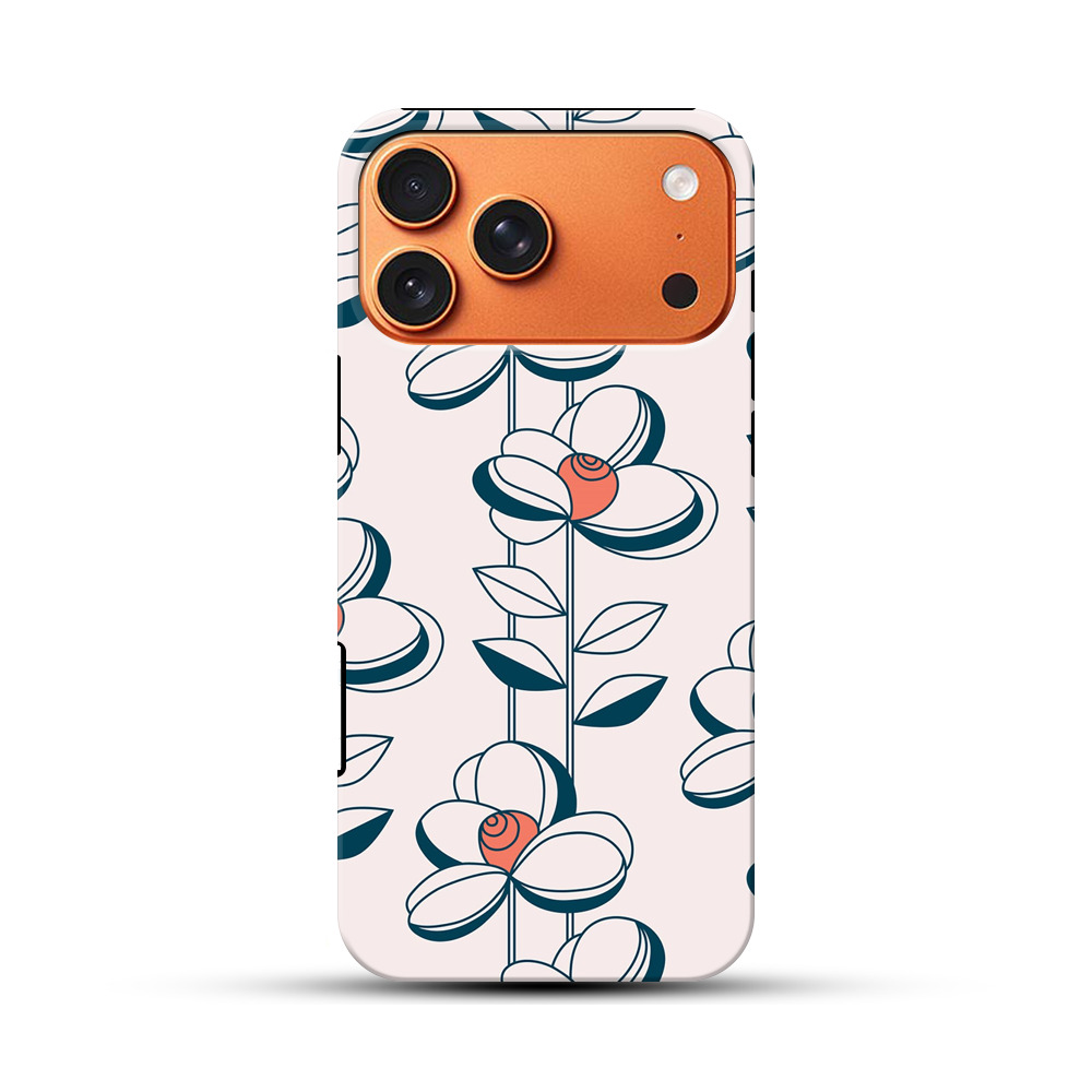 花の模様パターン iPhone 17 Pro Maxオリジナル耐衝撃ケース