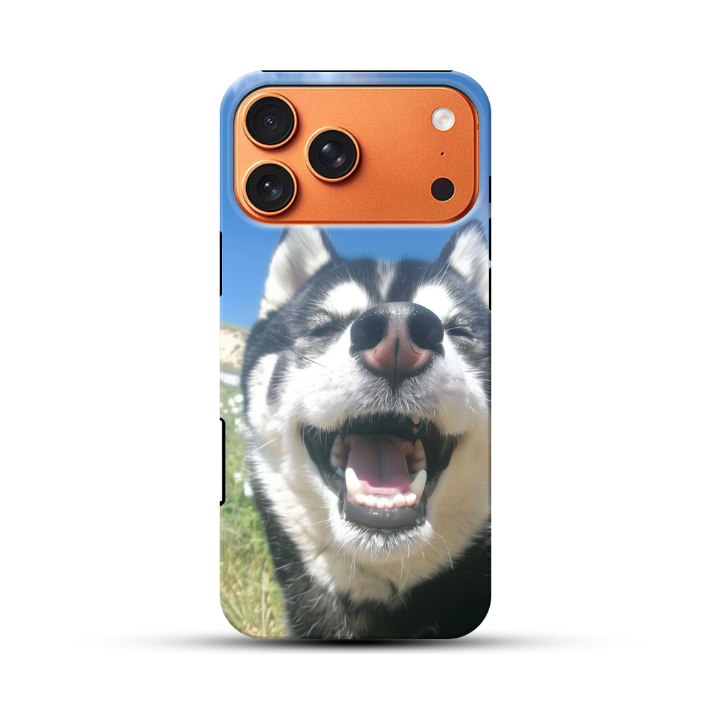 笑顔のハスキー犬 iPhone 17 Pro Maxオリジナル耐衝撃ケース