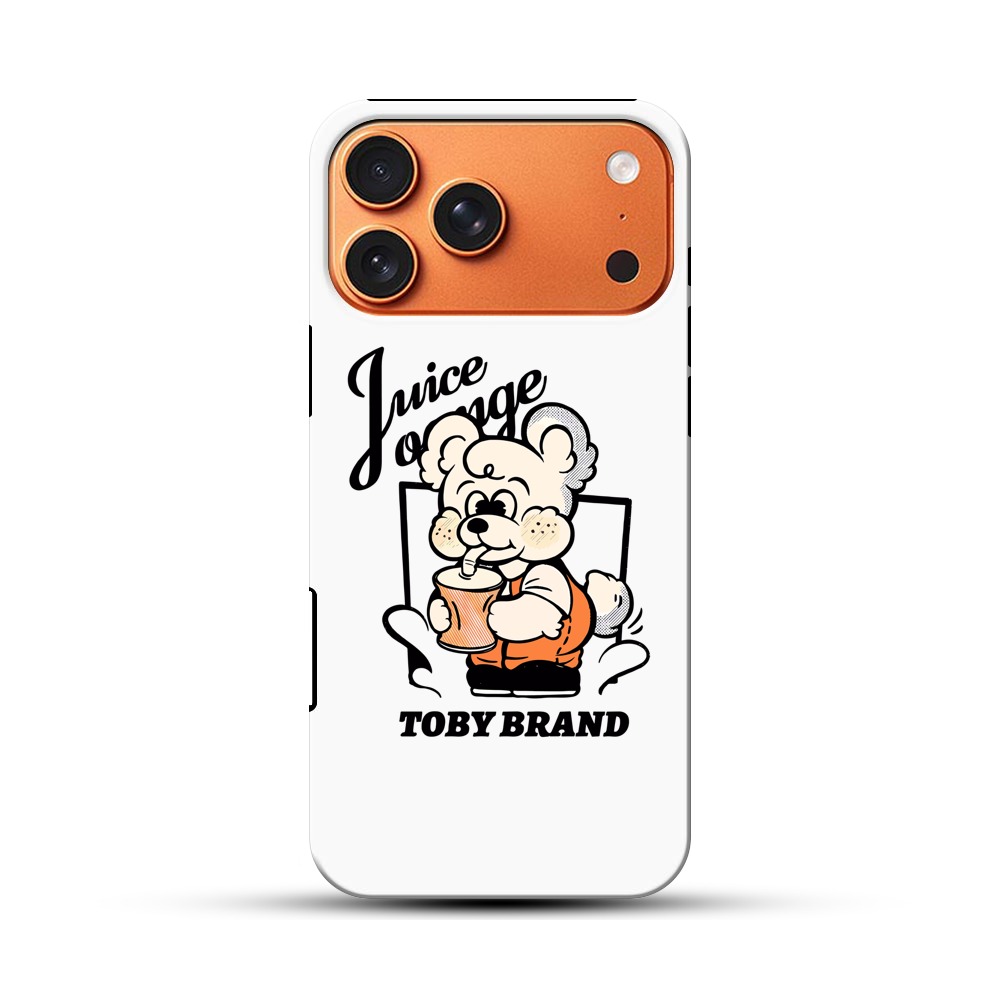 ジュースを飲むクマ iPhone 17 Pro Maxオリジナル耐衝撃ケース