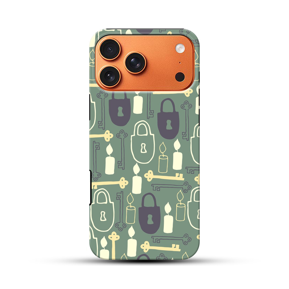 鍵とロックのパターン iPhone 17 Pro Maxオリジナル耐衝撃ケース