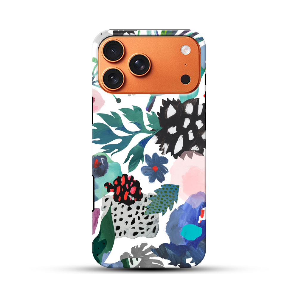 カラフルな抽象花柄 iPhone 17 Pro Maxオリジナル耐衝撃ケース