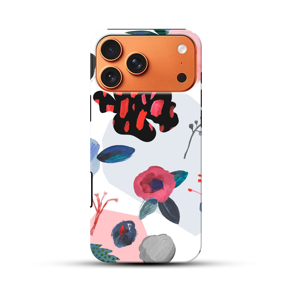 カラフルな花と抽象模様 iPhone 17 Pro Maxオリジナル耐衝撃ケース