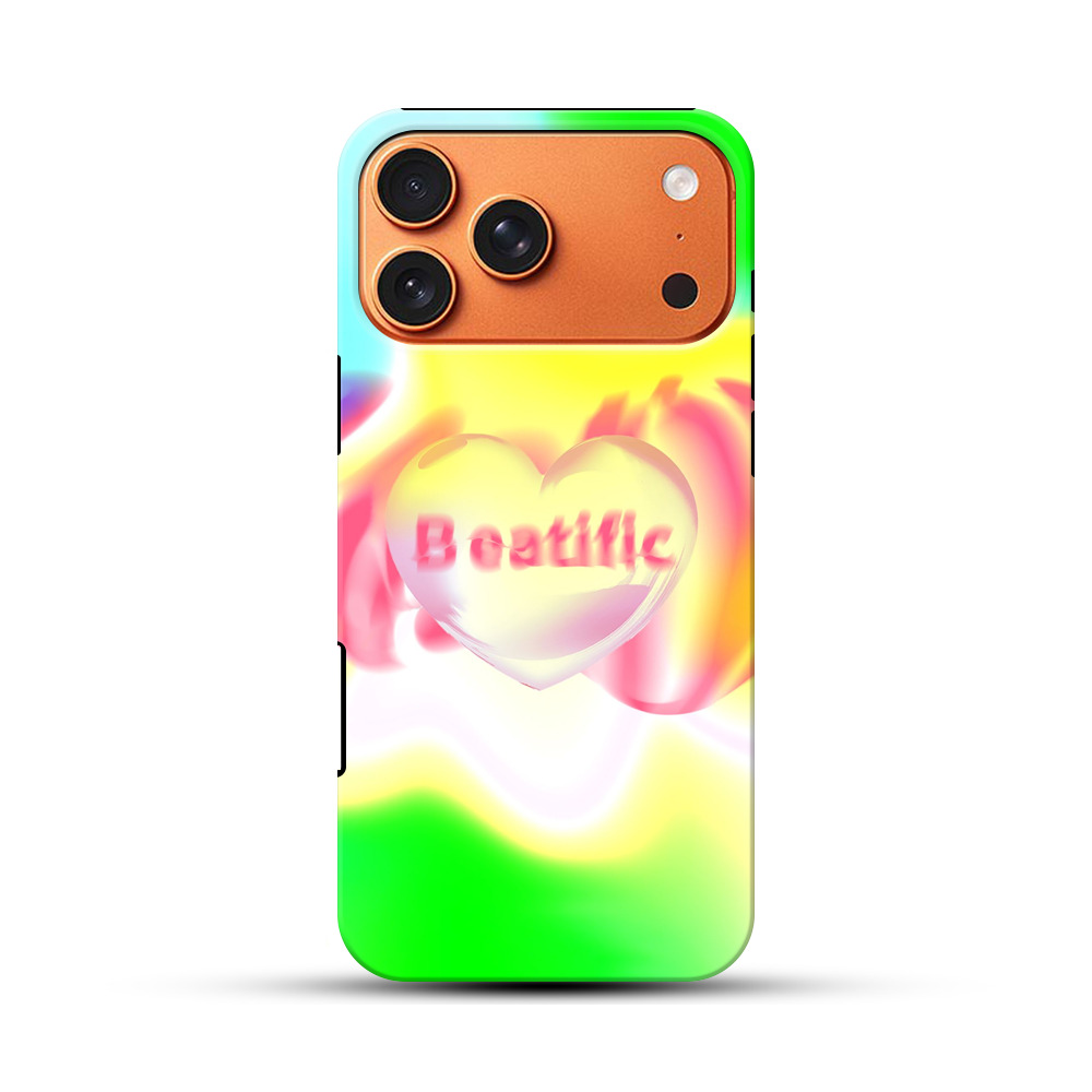 カラフルなハートの抽象アート iPhone 17 Pro Maxオリジナル耐衝撃ケース