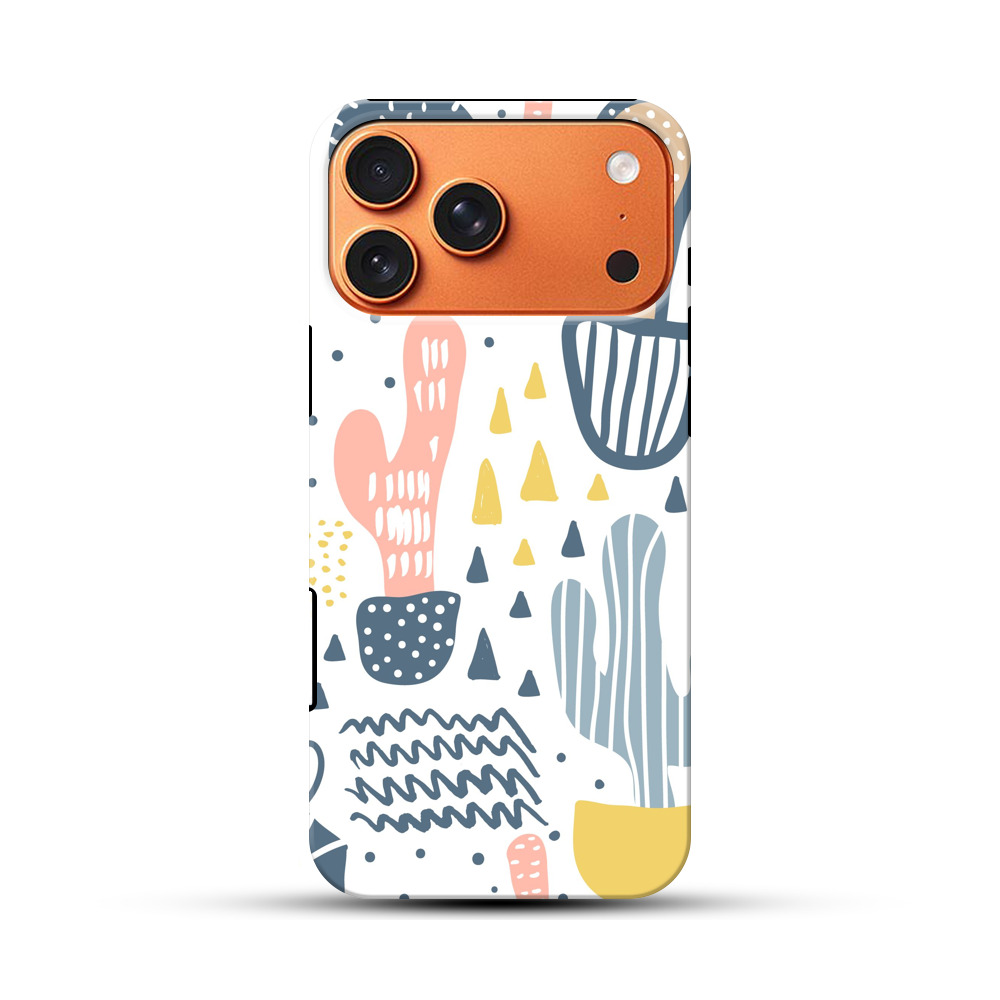 カラフルなサボテンのパターン iPhone 17 Pro Maxオリジナル耐衝撃ケース