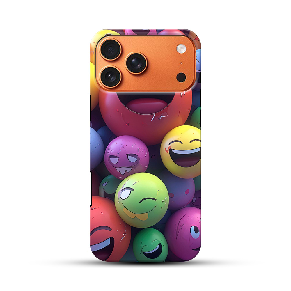 カラフルスマイリー iPhone 17 Pro Maxオリジナル耐衝撃ケース