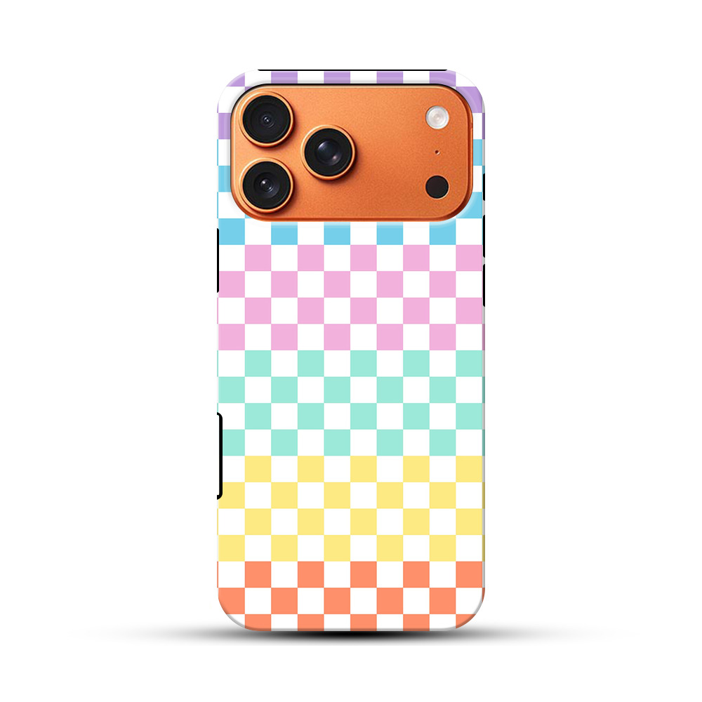 カラフルなチェッカーボードパターン iPhone 17 Pro Maxオリジナル耐衝撃ケース