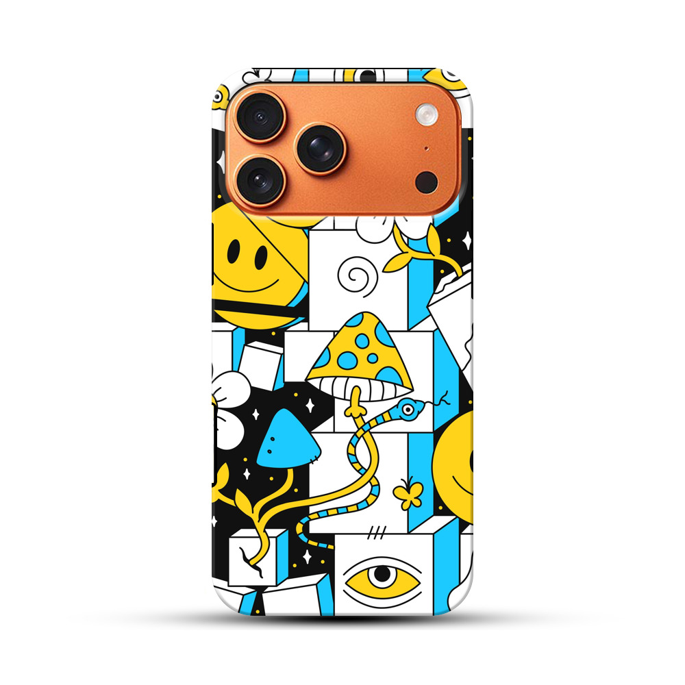 カラフルな抽象パターン iPhone 17 Pro Maxオリジナル耐衝撃ケース