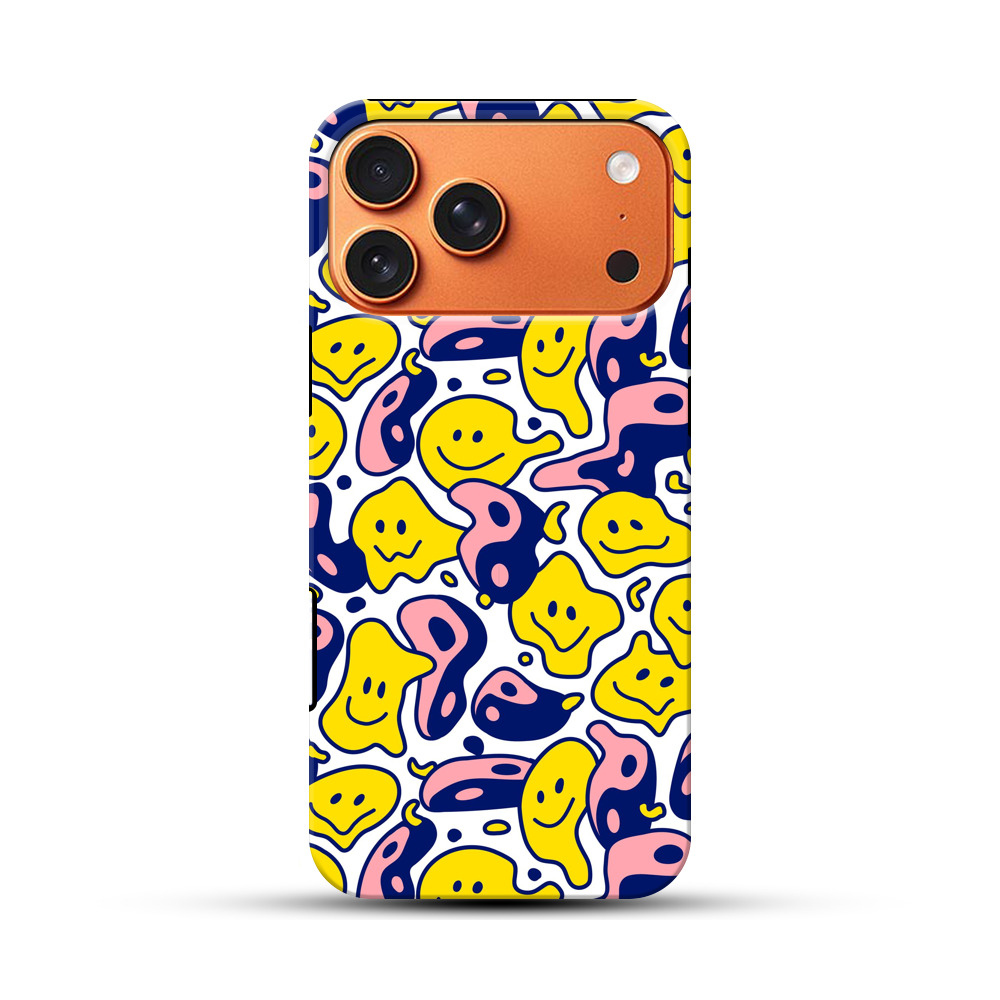 カラフルなスマイル模様 iPhone 17 Pro Maxオリジナル耐衝撃ケース