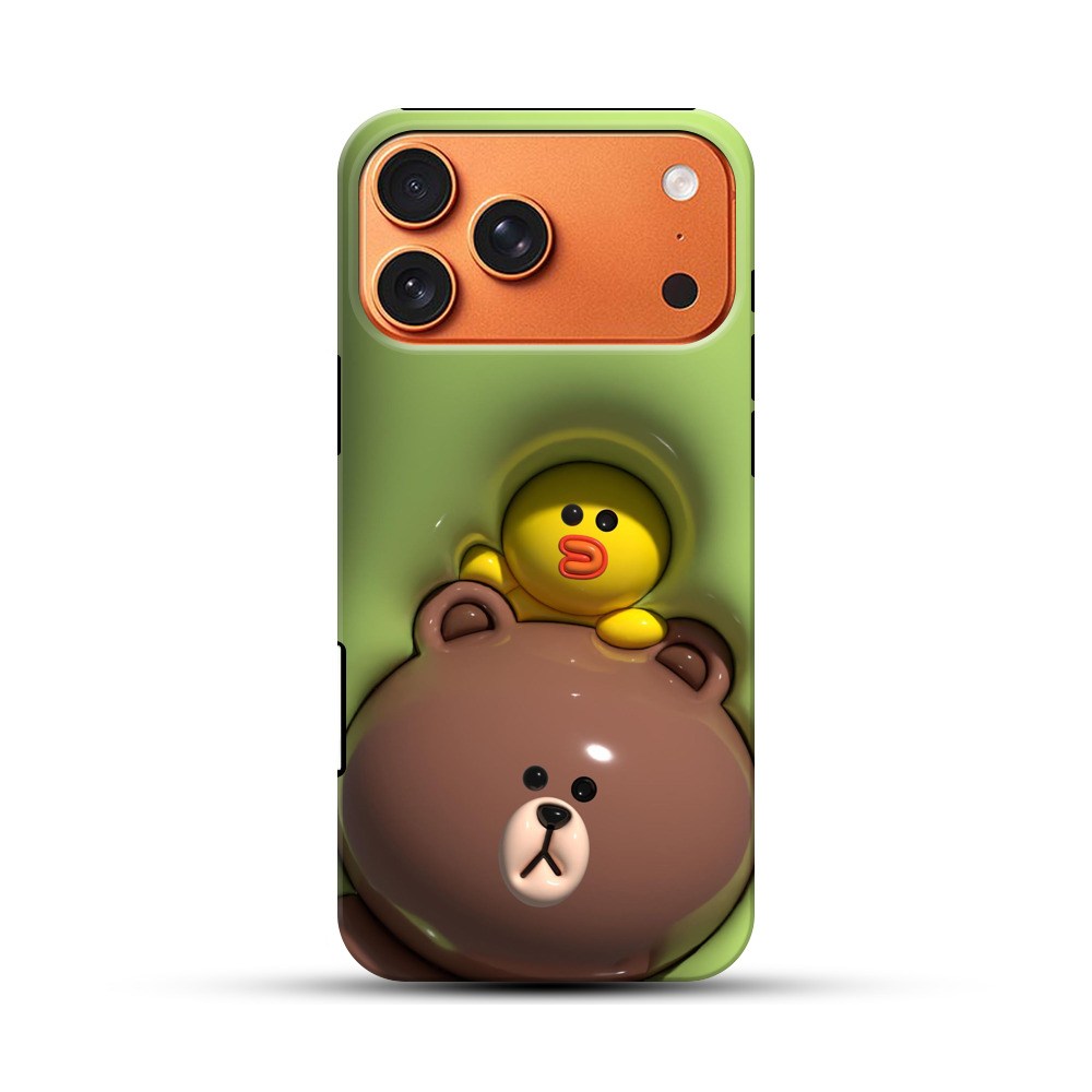 かわいいアヒルとクマ iPhone 17 Pro Maxオリジナル耐衝撃ケース