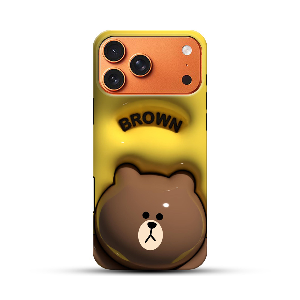 かわいいクマのブラウン iPhone 17 Pro Maxオリジナル耐衝撃ケース