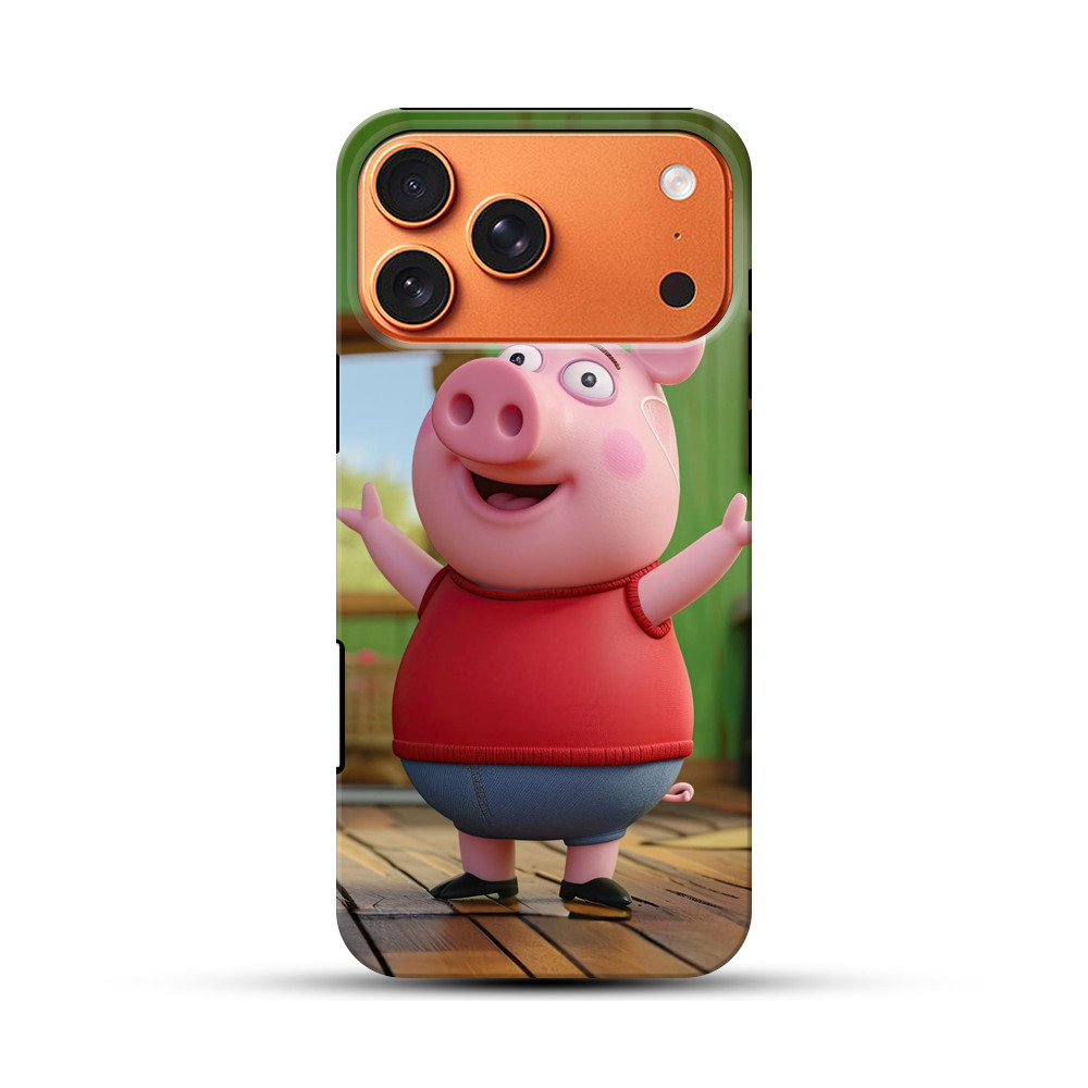 かわいくて元気なブタ iPhone 17 Pro Maxオリジナル耐衝撃ケース