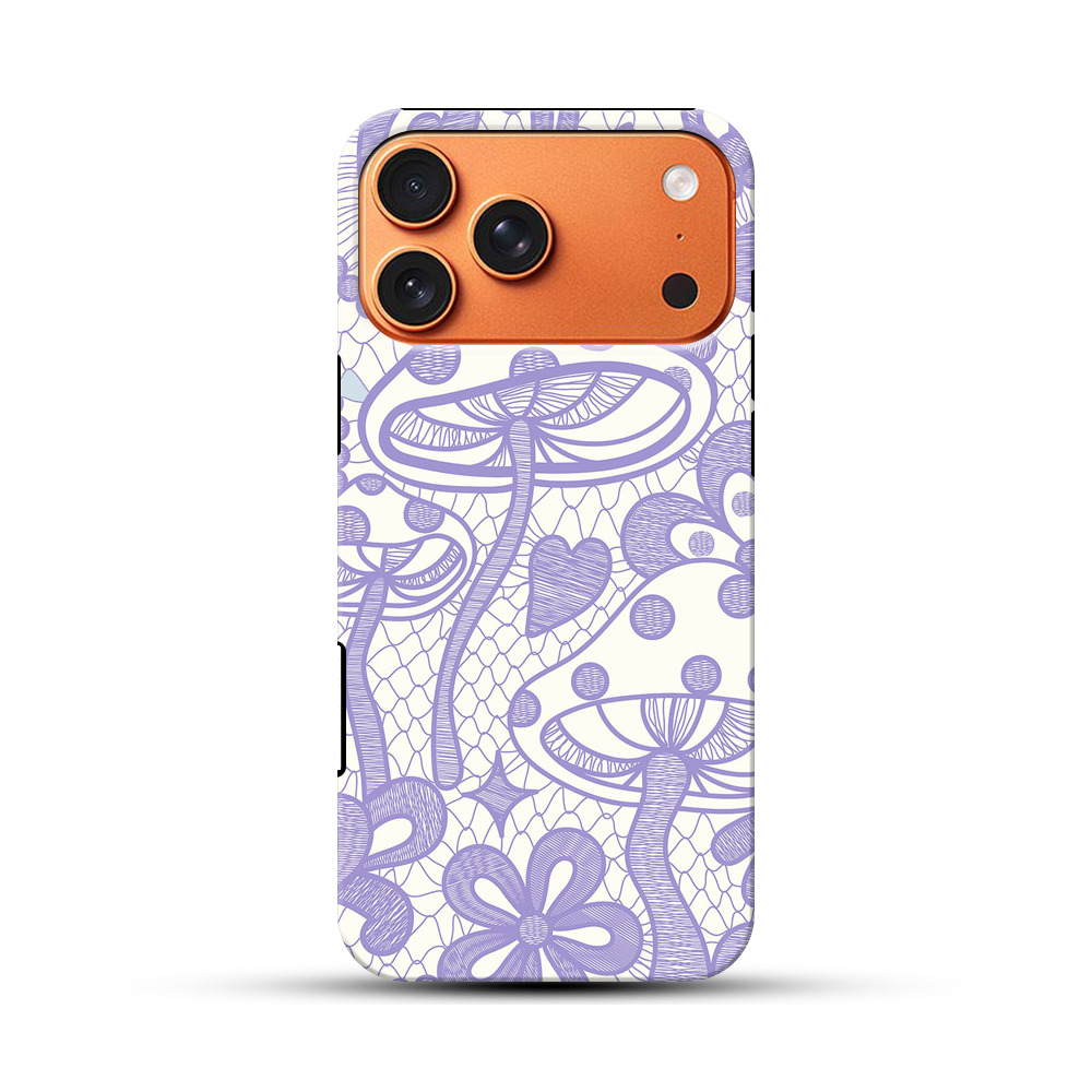 きのこと花の模様 iPhone 17 Pro Maxオリジナル耐衝撃ケース