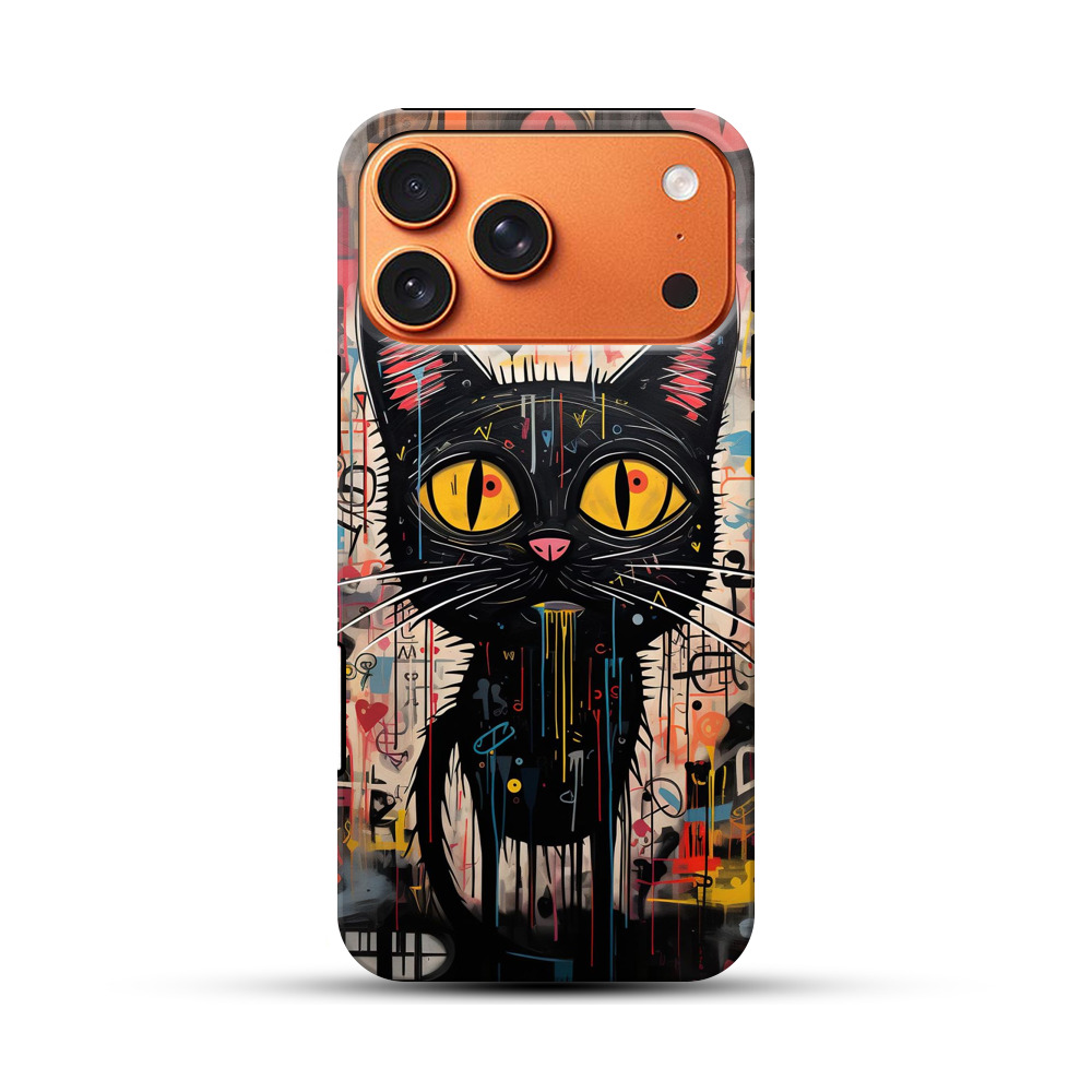 抽象的な黒猫のアート iPhone 17 Pro Maxオリジナル耐衝撃ケース