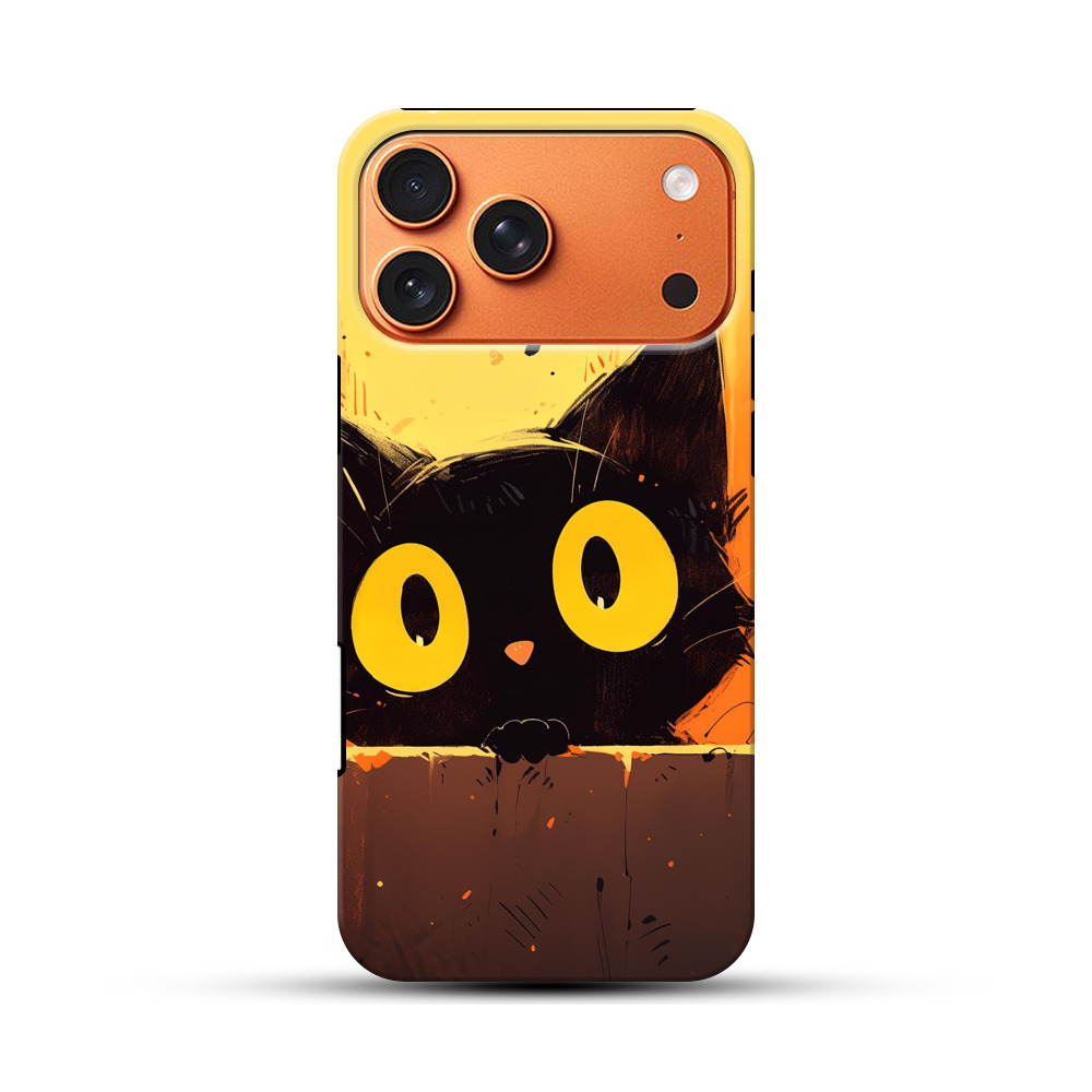 黒猫のイラスト iPhone 17 Pro Maxオリジナル耐衝撃ケース