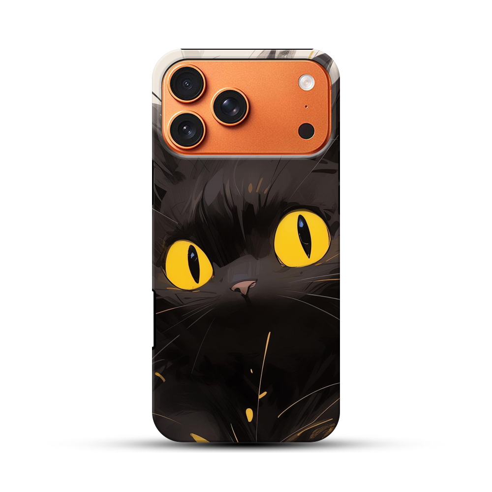 ふわふわの黒猫 iPhone 17 Pro Maxオリジナル耐衝撃ケース