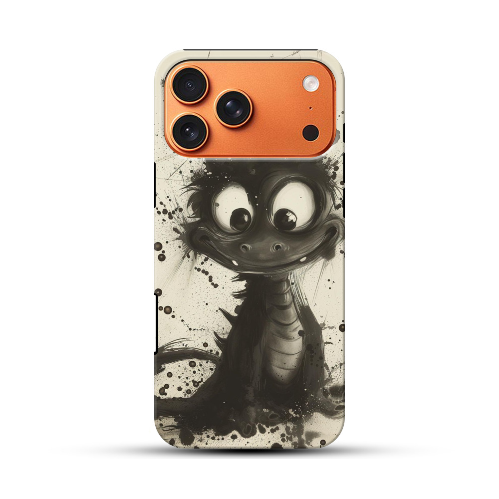 かわいい黒いドラゴン iPhone 17 Pro Maxオリジナル耐衝撃ケース