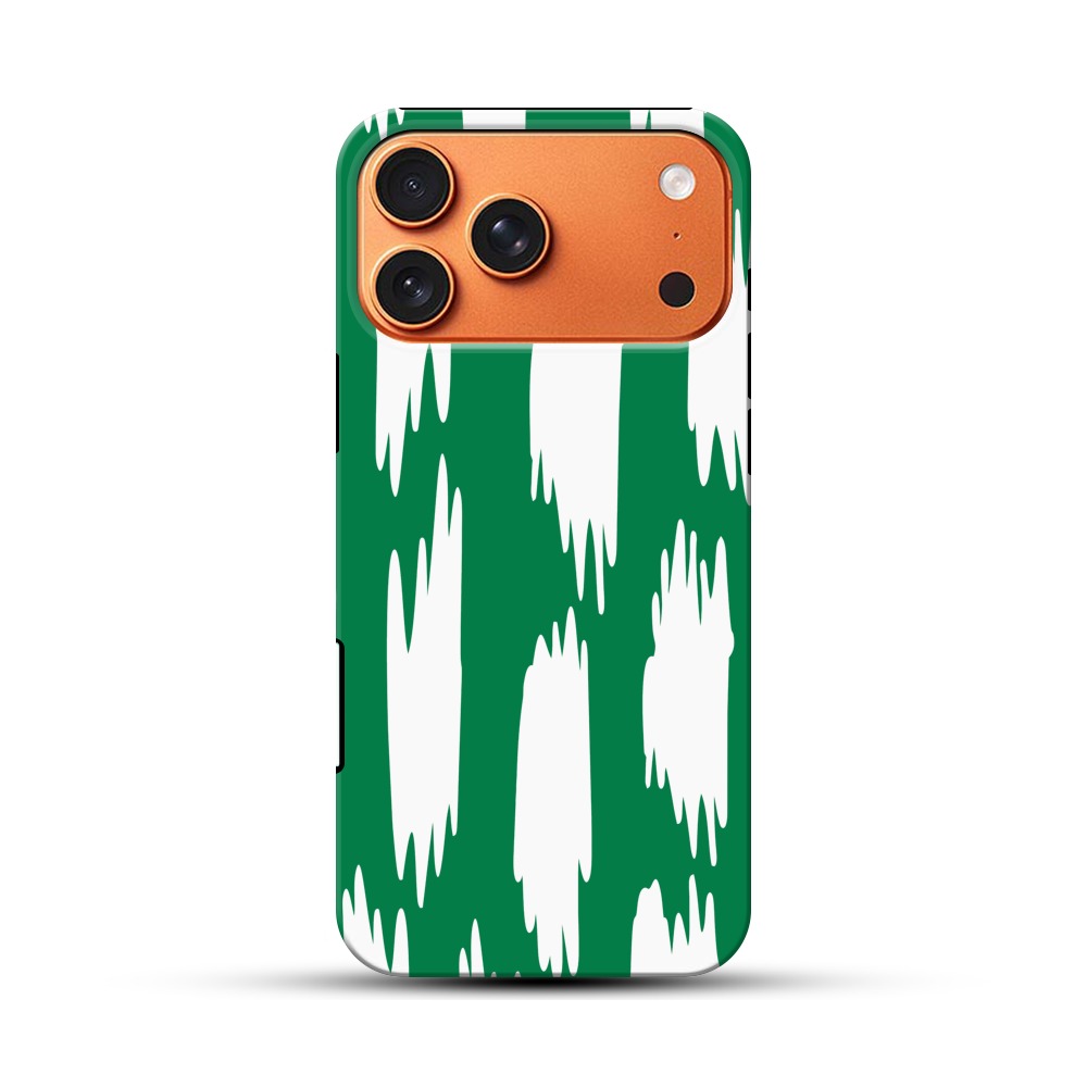 緑の背景に黒い模様 iPhone 17 Pro Maxオリジナル耐衝撃ケース