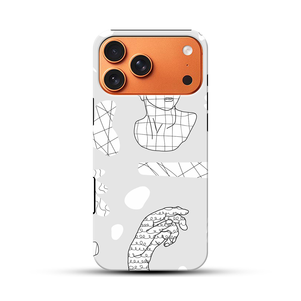 ミニマル彫刻モチーフのパターン iPhone 17 Pro Maxオリジナル耐衝撃ケース