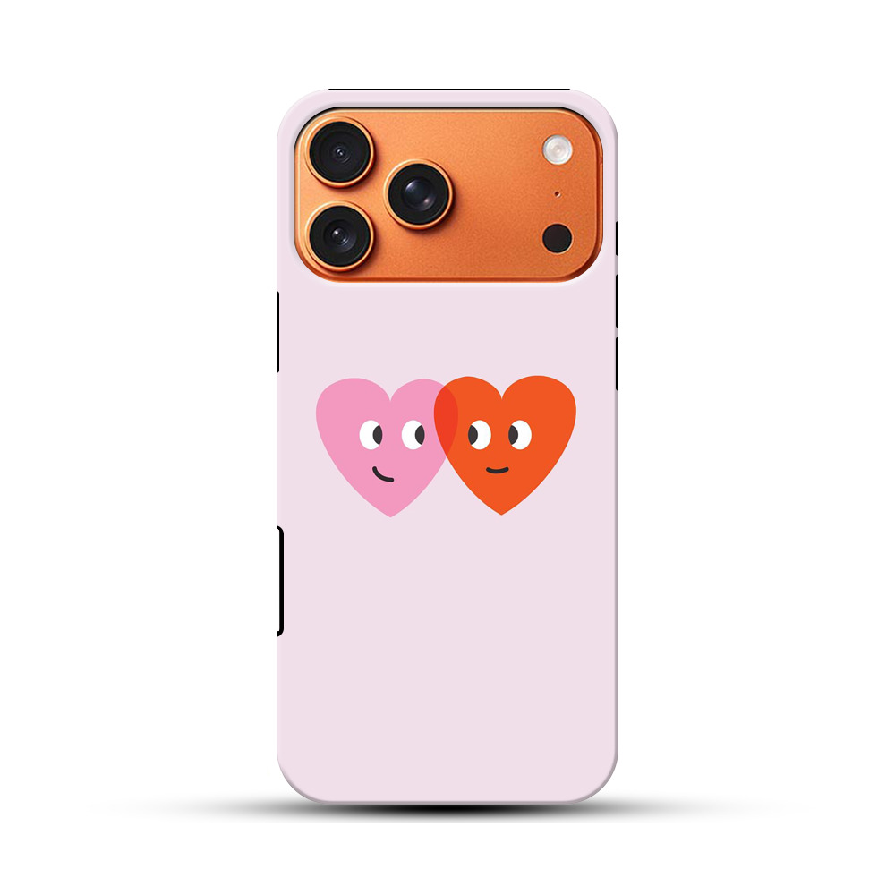 見つめ合う二つのハート iPhone 17 Pro Maxオリジナル耐衝撃ケース