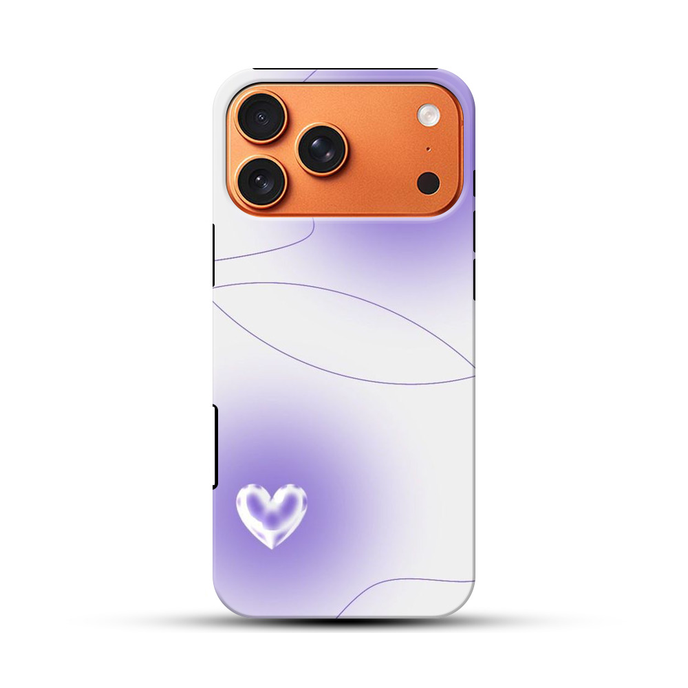 紫色のハート iPhone 17 Pro Maxオリジナル耐衝撃ケース