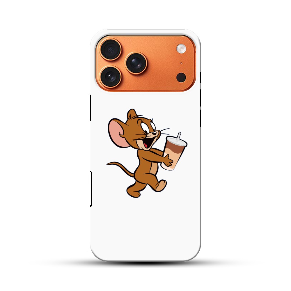 ドリンク持つネズミ iPhone 17 Pro Maxオリジナル耐衝撃ケース