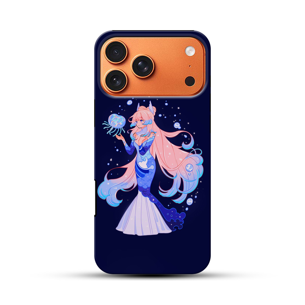 人魚とクラゲの幻想的なイラスト iPhone 17 Pro Maxオリジナル耐衝撃ケース