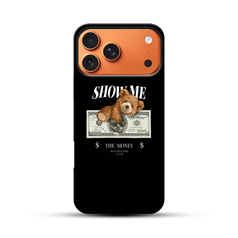 お金とクマのぬいぐるみ iPhone 17 Pro Maxオリジナル耐衝撃ケース