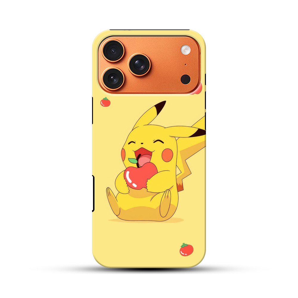 りんごを食べるピカチュウ iPhone 17 Pro Maxオリジナル耐衝撃ケース